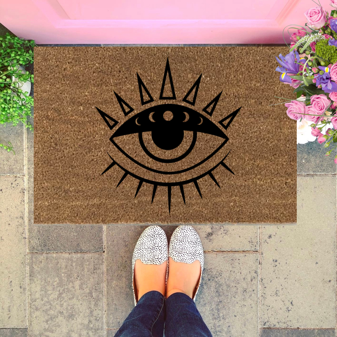 Evil Eye Doormat Funny Welcome Home Mat,Outdoor Mats for Front