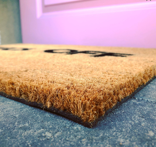 Close up view of coir doormat