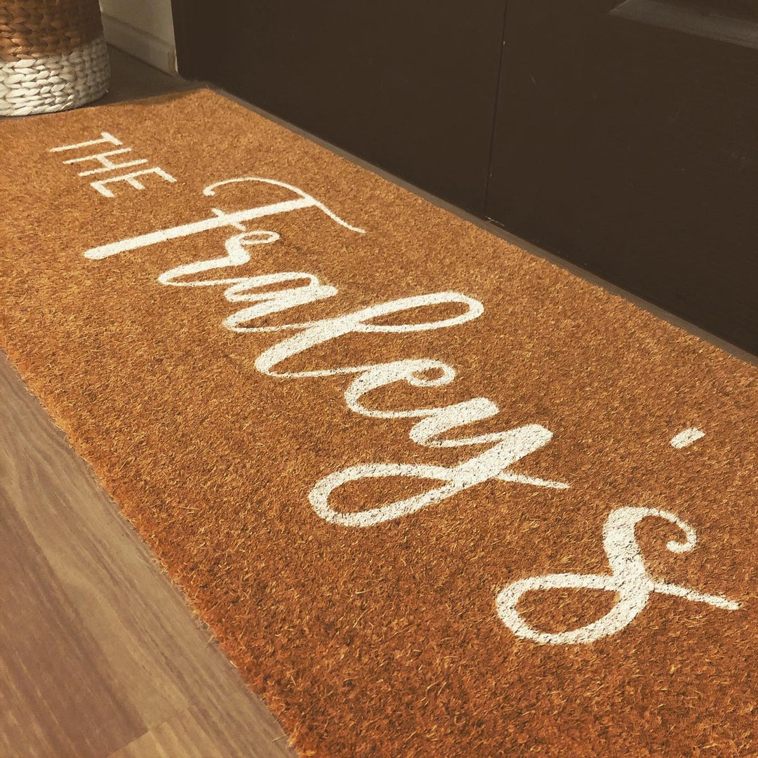 XXL Brushfont Doormat - White