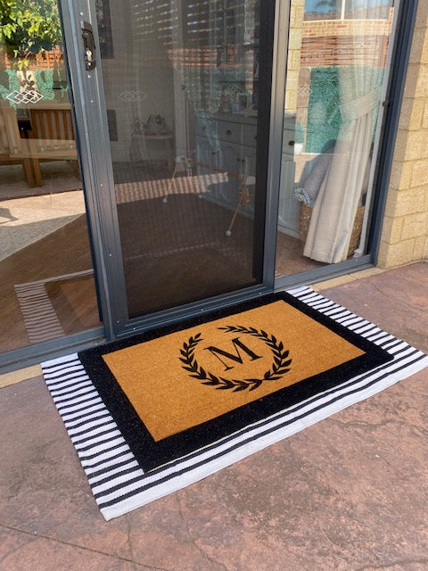 Wreath & Initial Doormat