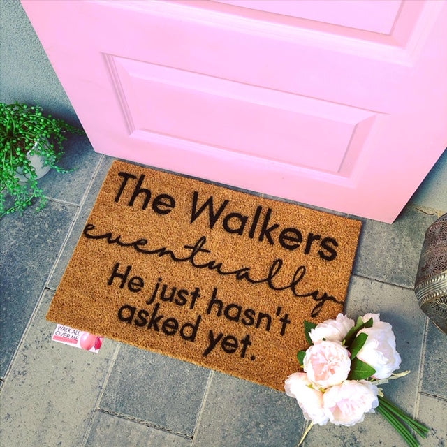 Eventually... Cursive Doormat