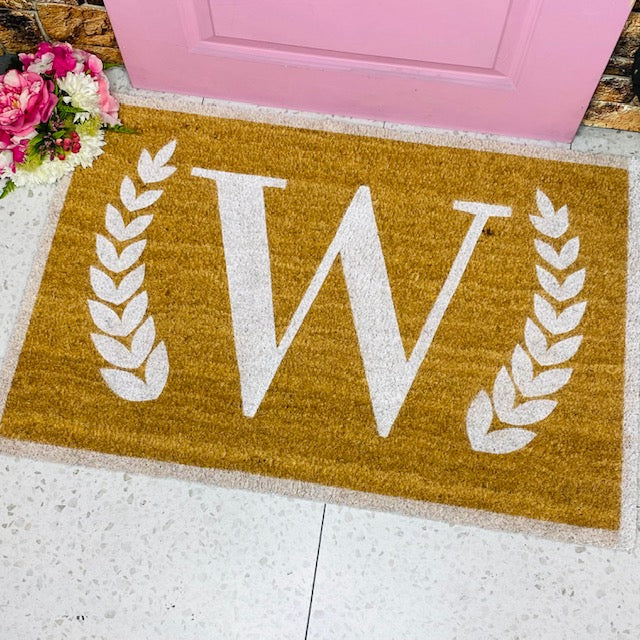 Initial Doormat - White