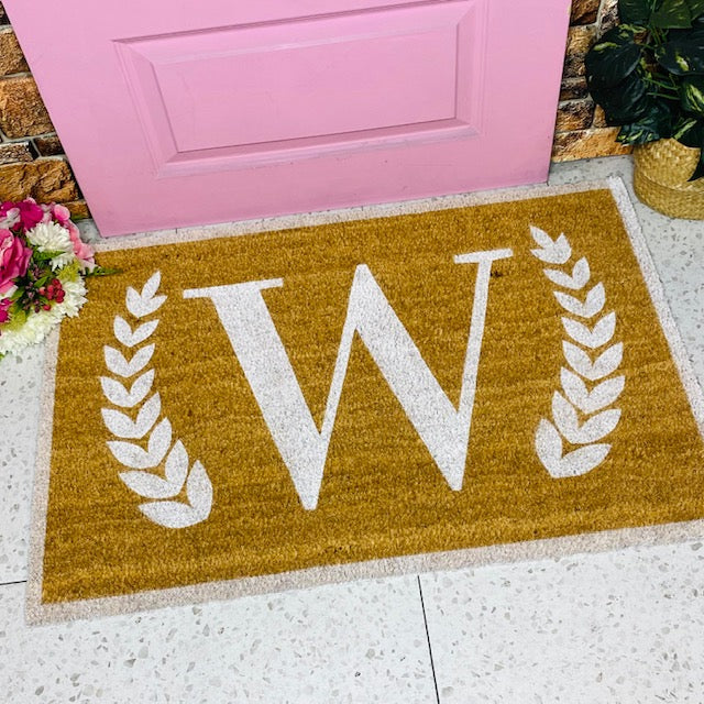 Initial Doormat - White